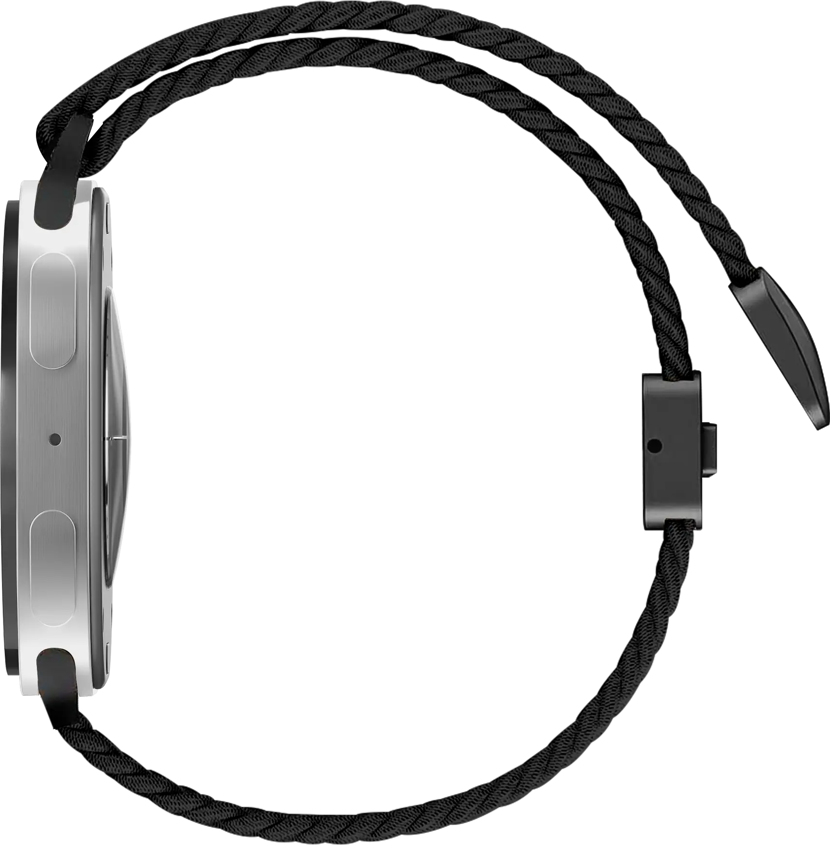 SBG Gevlochten Nylon - Samsung Galaxy Watch 9 / 8 Bandje - Zwart afbeelding 8