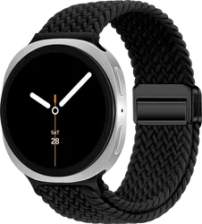 SBG Gevlochten Nylon - Samsung Galaxy Watch 9 / 8 Bandje - Zwart afbeelding