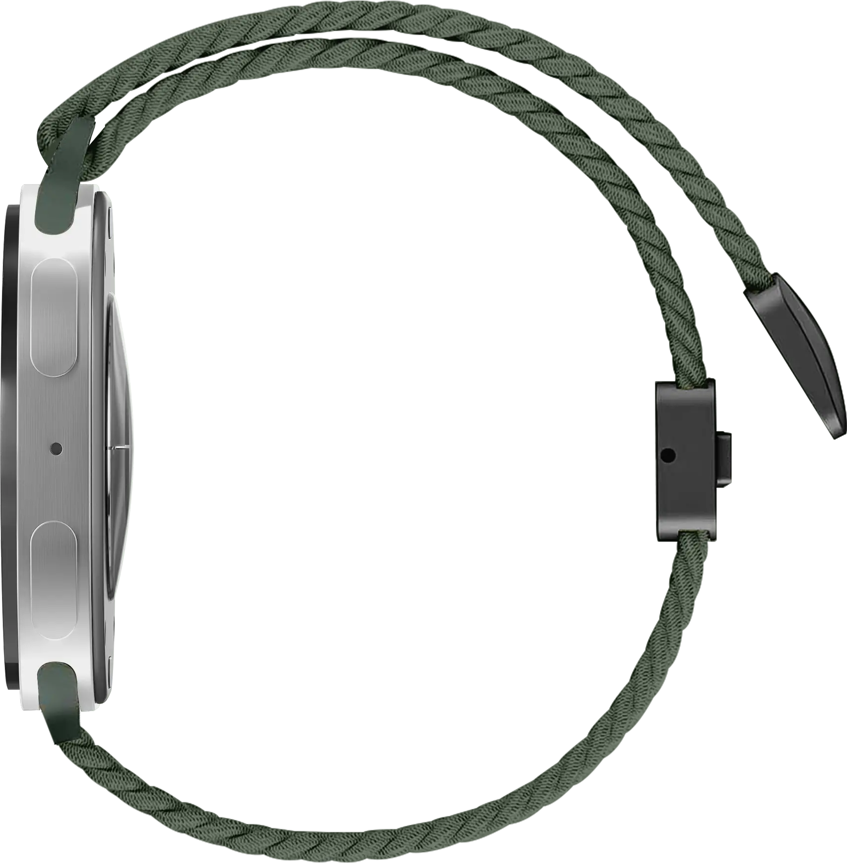 SBG Gevlochten Nylon - Samsung Galaxy Watch 9 / 8 Bandje - Donkergroen afbeelding 8