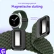 SBG Gevlochten Nylon - Samsung Galaxy Watch 9 / 8 Bandje - Donkergroen afbeelding 2
