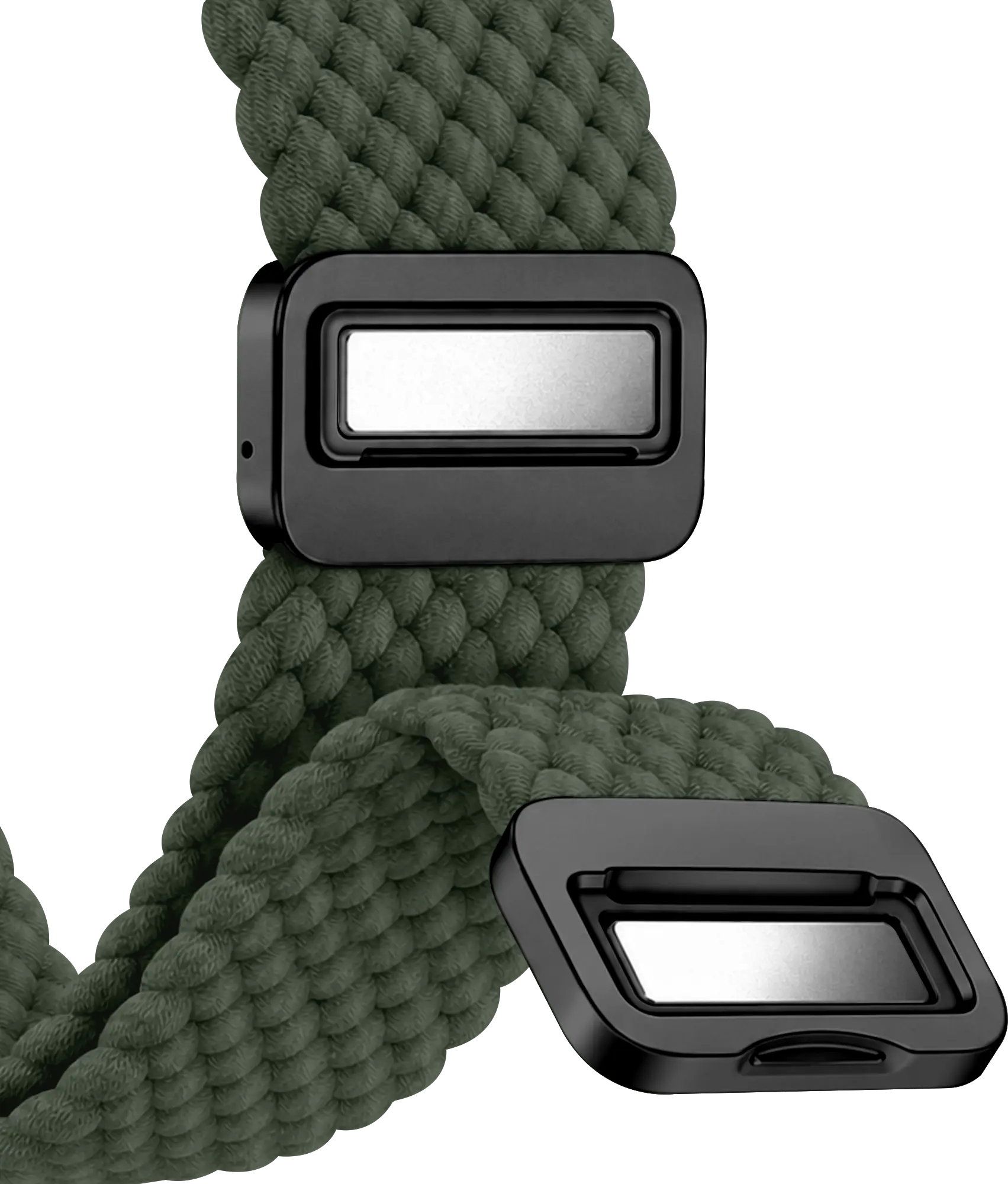 SBG Gevlochten Nylon - Samsung Galaxy Watch 9 / 8 Bandje - Donkergroen afbeelding 11