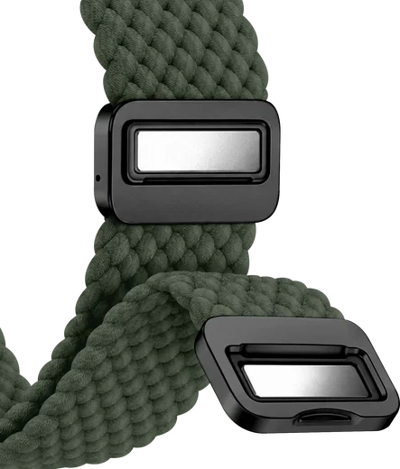 SBG Gevlochten Nylon - Samsung Galaxy Watch 9 / 8 Bandje - Donkergroen afbeelding 11