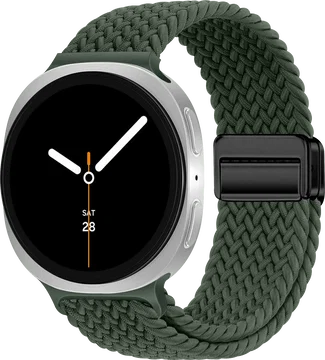SBG Gevlochten Nylon - Samsung Galaxy Watch 9 / 8 Bandje - Donkergroen
