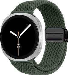 SBG Gevlochten Nylon - Samsung Galaxy Watch 9 / 8 Bandje - Donkergroen afbeelding