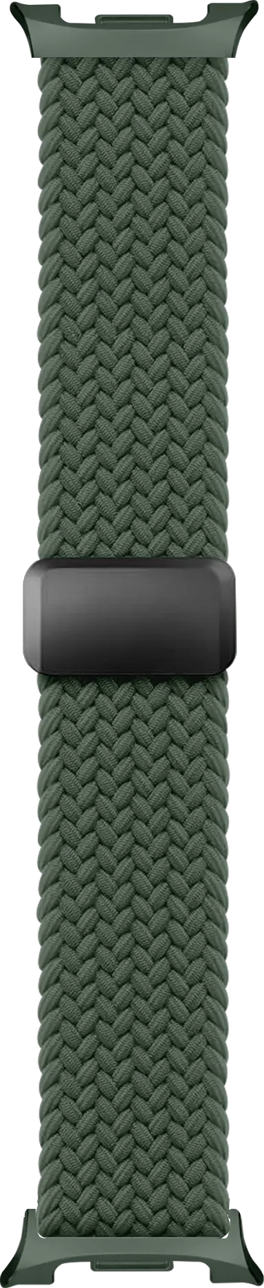 SBG Gevlochten Nylon - Samsung Galaxy Watch 9 / 8 Bandje - Donkergroen afbeelding 10