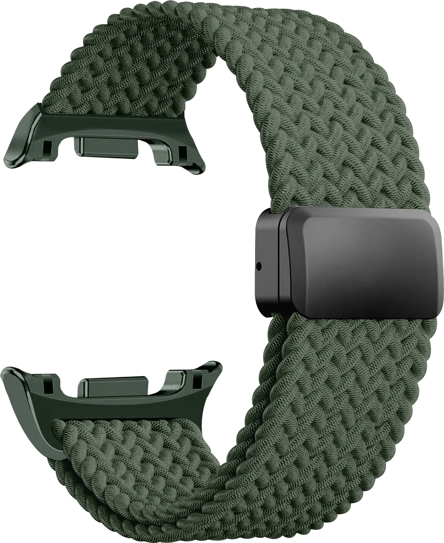 SBG Gevlochten Nylon - Samsung Galaxy Watch 9 / 8 Bandje - Donkergroen afbeelding 9