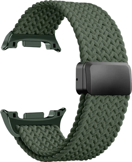 SBG Gevlochten Nylon - Samsung Galaxy Watch 9 / 8 Bandje - Donkergroen afbeelding 9