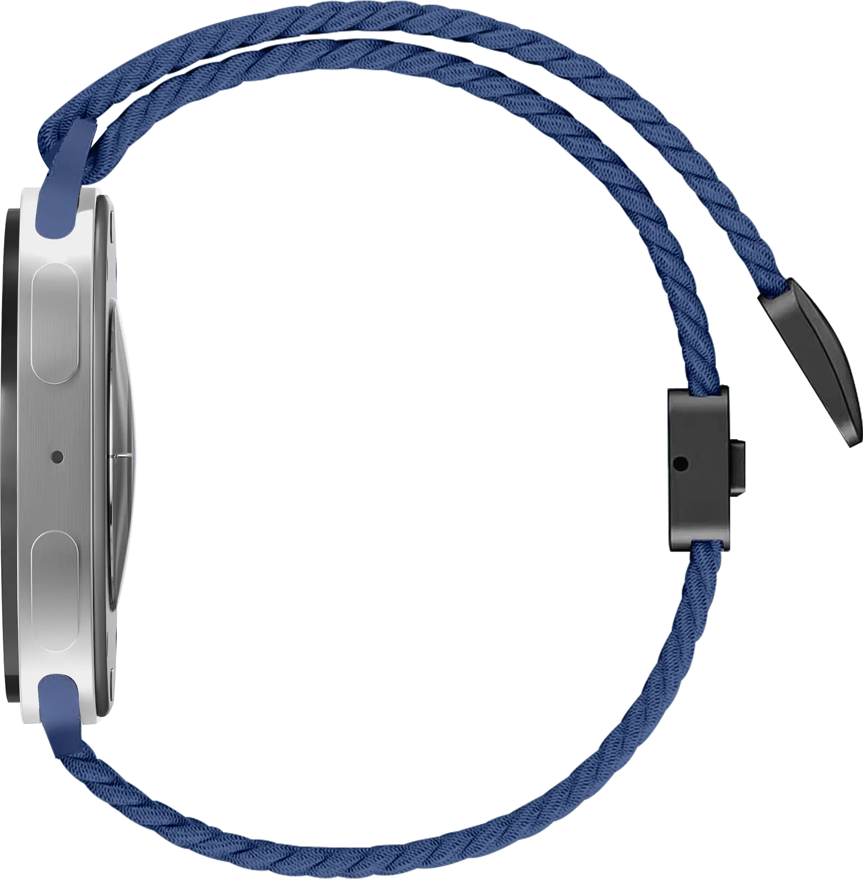 SBG Gevlochten Nylon - Samsung Galaxy Watch 9 / 8 Bandje - Donkerblauw afbeelding 8