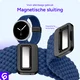 SBG Gevlochten Nylon - Samsung Galaxy Watch 9 / 8 Bandje - Donkerblauw afbeelding 2