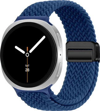 SBG Gevlochten Nylon - Samsung Galaxy Watch 9 / 8 Bandje - Donkerblauw