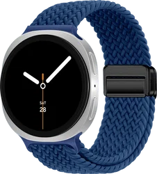 SBG Gevlochten Nylon - Samsung Galaxy Watch 9 / 8 Bandje - Donkerblauw afbeelding