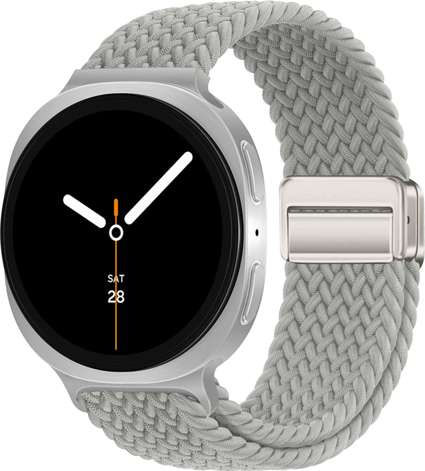 SBG Gevlochten Nylon - Samsung Galaxy Watch 9 / 8 Bandje - Wit afbeelding 1