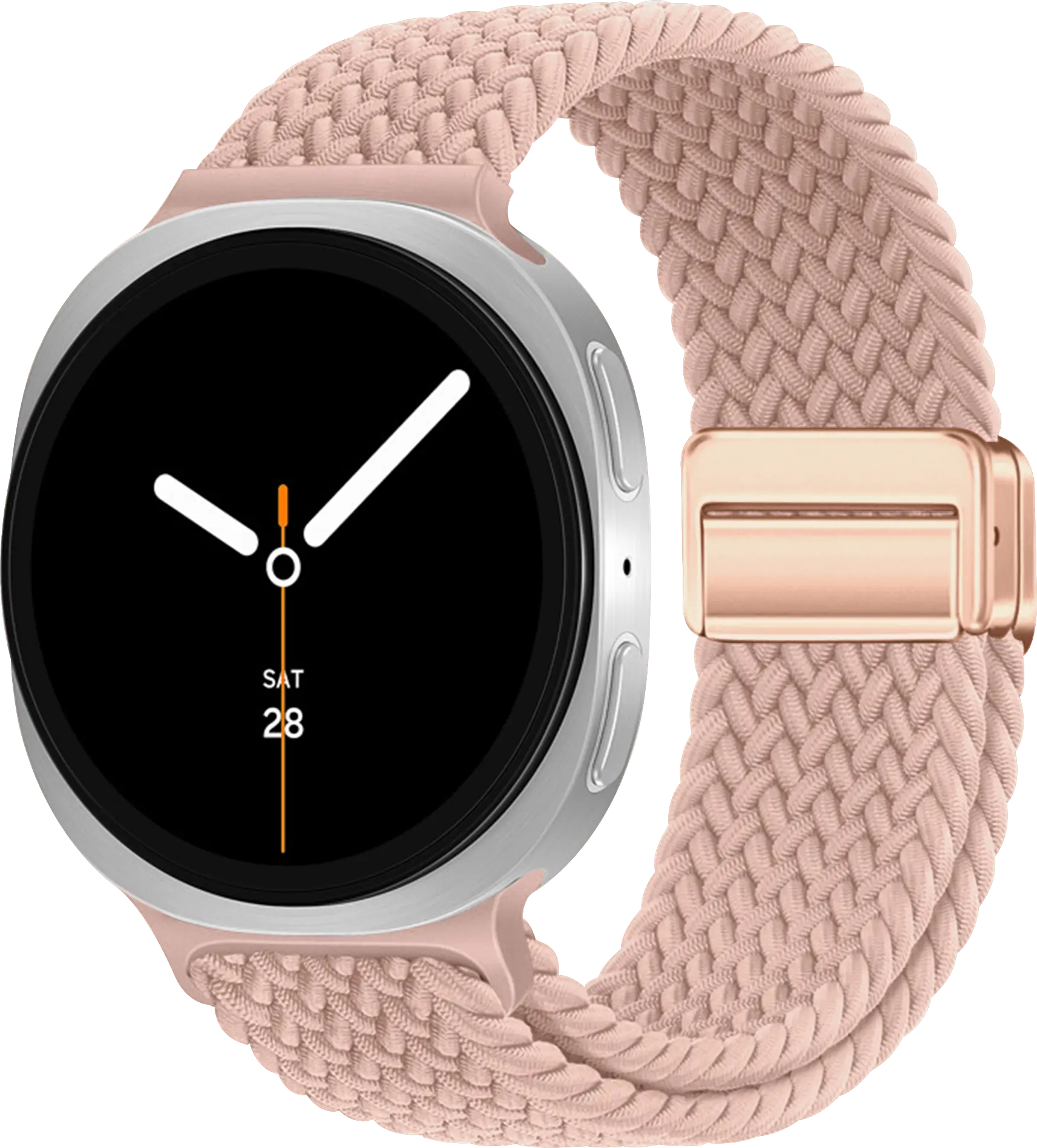SBG Gevlochten Nylon - Samsung Galaxy Watch 9 / 8 Bandje - Roze afbeelding 1