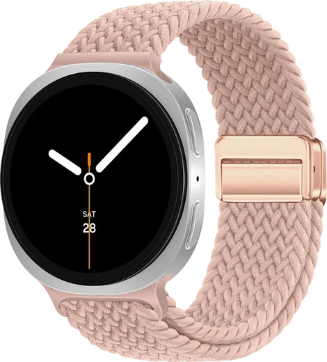 SBG Gevlochten Nylon - Samsung Galaxy Watch 9 / 8 Bandje - Roze afbeelding 1