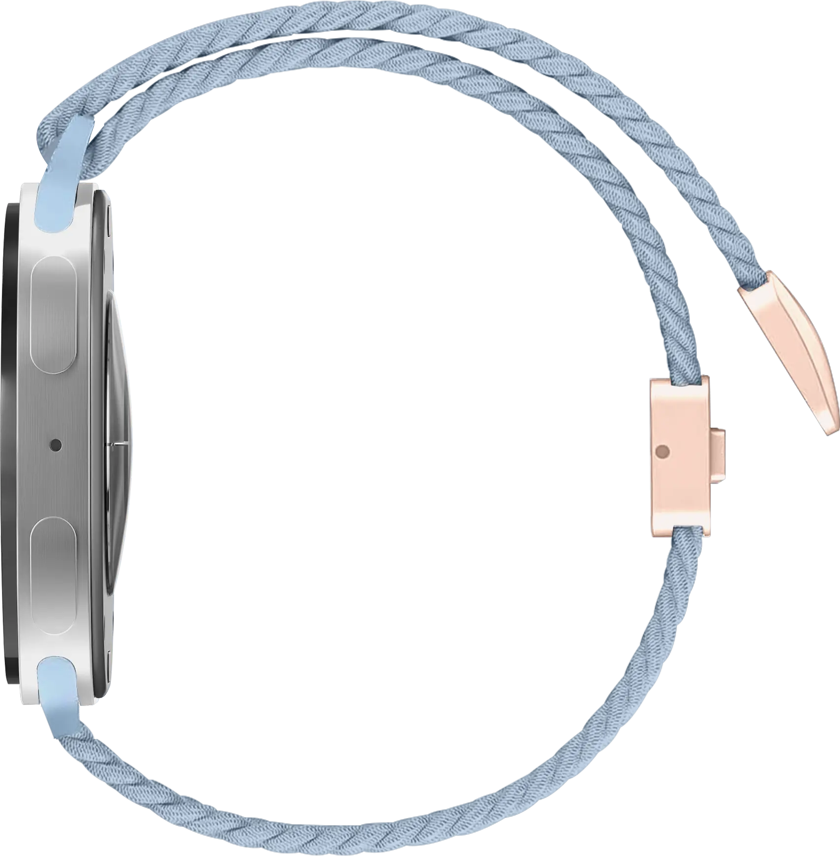 SBG Gevlochten Nylon - Samsung Galaxy Watch 9 / 8 Bandje - Lichtblauw afbeelding 8