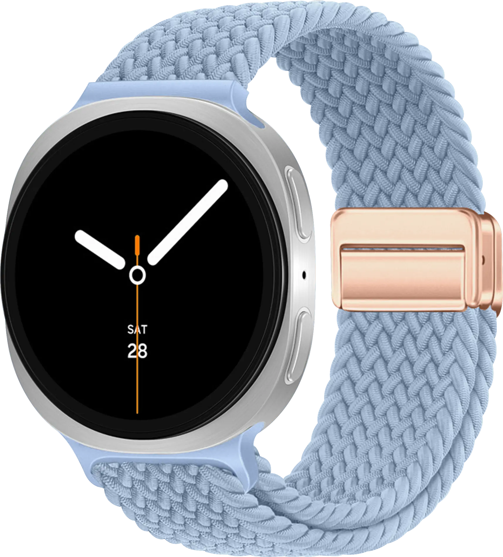 SBG Gevlochten Nylon - Samsung Galaxy Watch 9 / 8 Bandje - Lichtblauw afbeelding 1