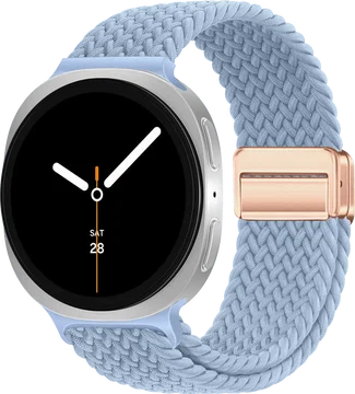 SBG Gevlochten Nylon - Samsung Galaxy Watch 9 / 8 Bandje - Lichtblauw