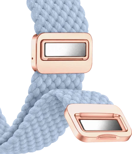 SBG Gevlochten Nylon - Samsung Galaxy Watch 9 / 8 Bandje - Lichtblauw afbeelding 11
