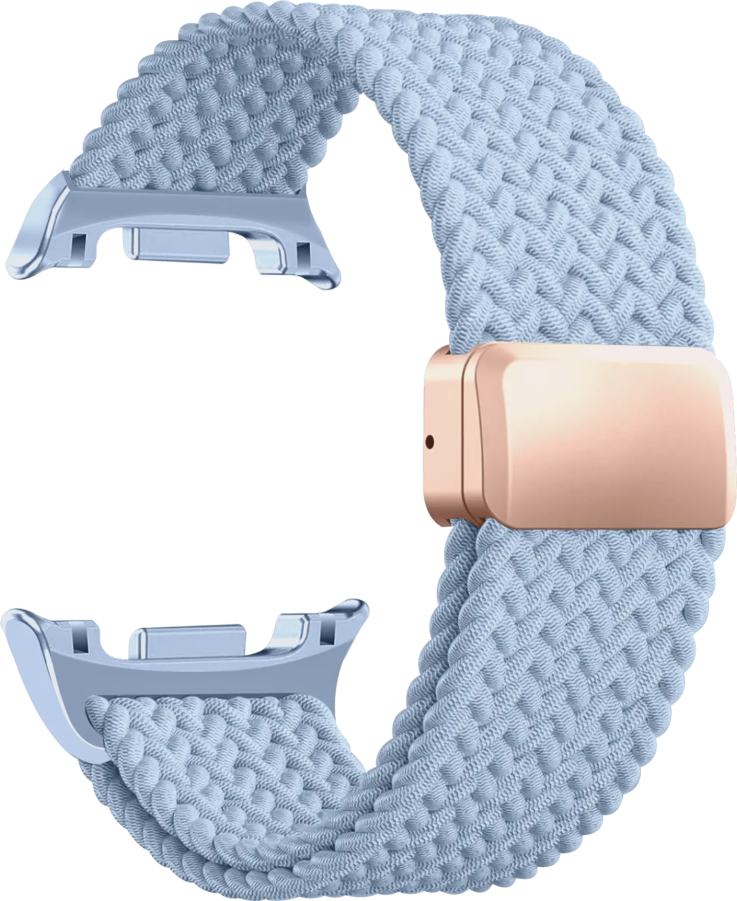 SBG Gevlochten Nylon - Samsung Galaxy Watch 9 / 8 Bandje - Lichtblauw afbeelding 9