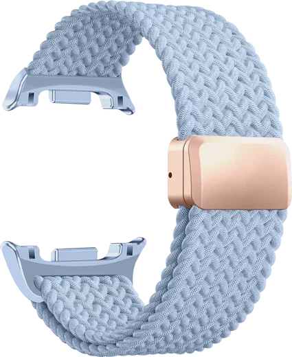 SBG Gevlochten Nylon - Samsung Galaxy Watch 9 / 8 Bandje - Lichtblauw afbeelding 9
