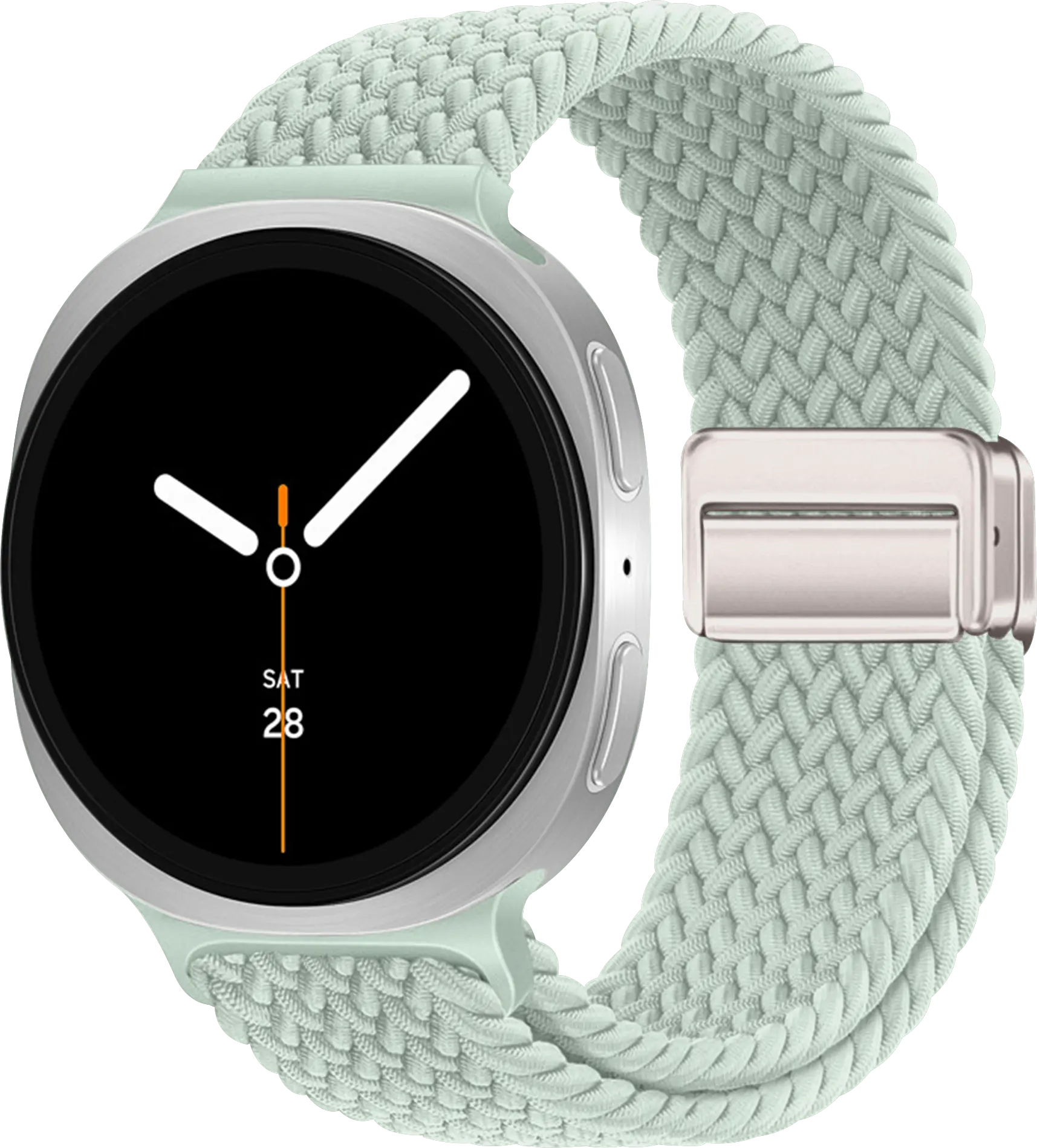 SBG Gevlochten Nylon - Samsung Galaxy Watch 9 / 8 Bandje - Lichtgroen afbeelding 1