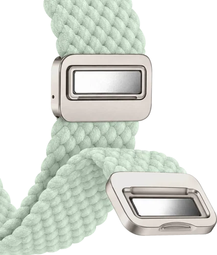 SBG Gevlochten Nylon - Samsung Galaxy Watch 9 / 8 Bandje - Lichtgroen afbeelding 11