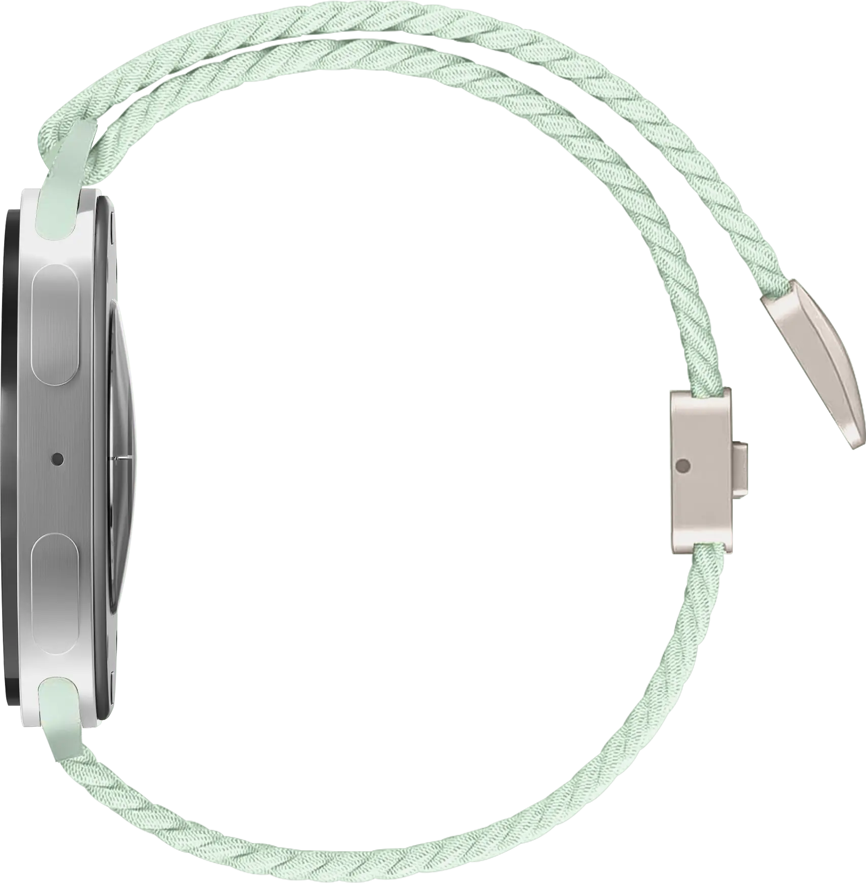 SBG Gevlochten Nylon - Samsung Galaxy Watch 9 / 8 Bandje - Lichtgroen afbeelding 8