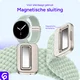SBG Gevlochten Nylon - Samsung Galaxy Watch 9 / 8 Bandje - Lichtgroen afbeelding 2
