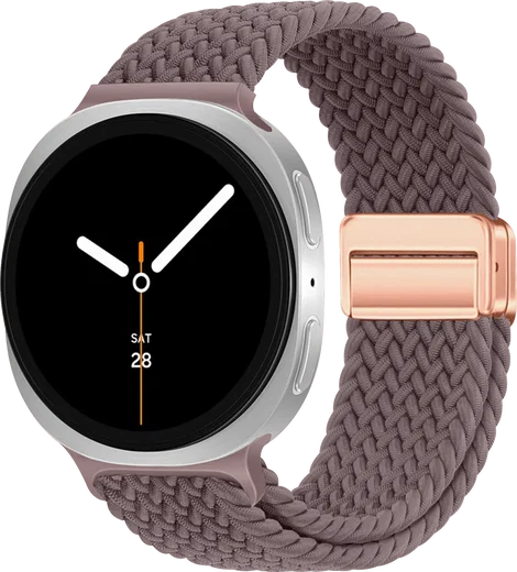 SBG Gevlochten Nylon - Samsung Galaxy Watch 9 / 8 Bandje - Smokey Purple afbeelding 1