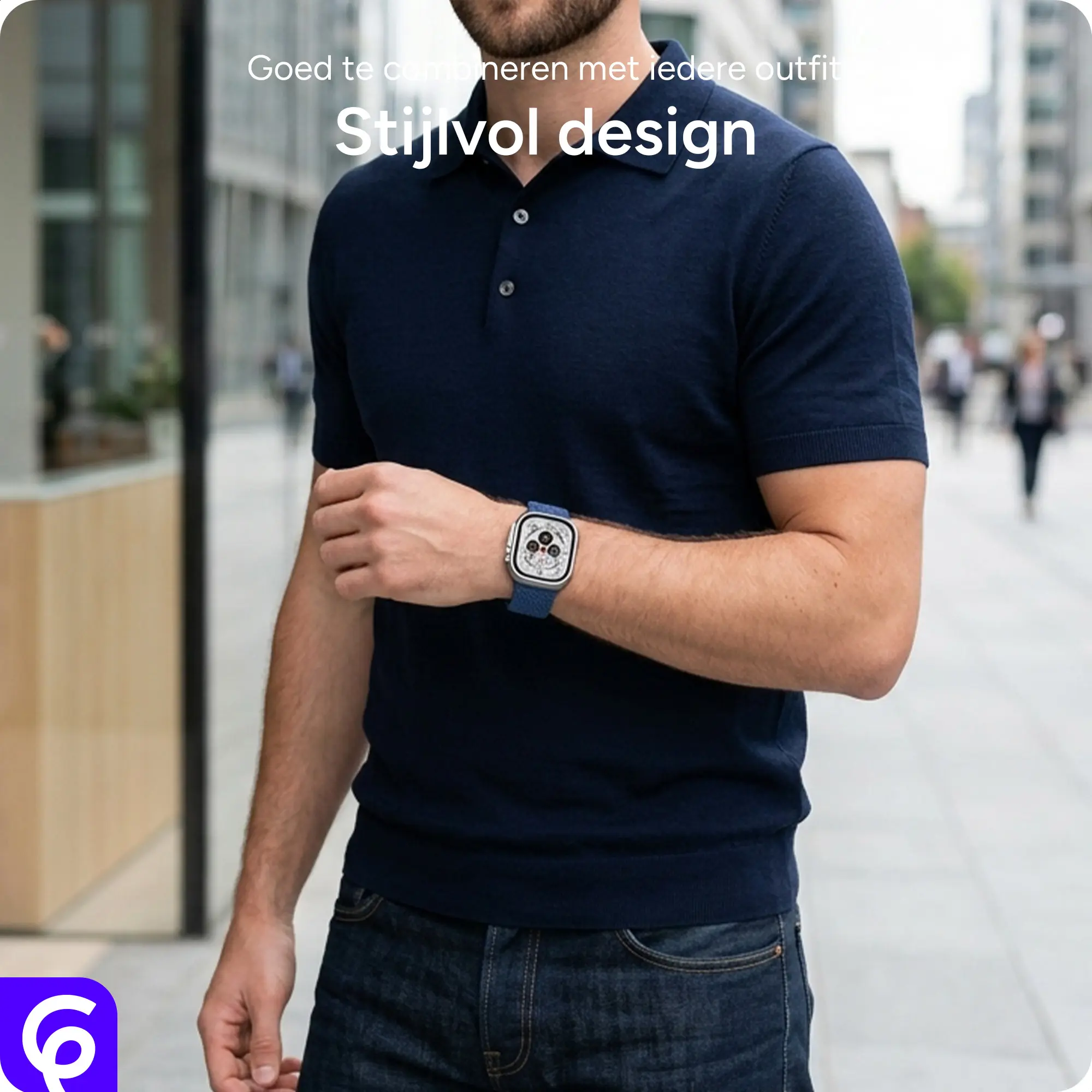 SBG Gevlochten Nylon - Samsung Galaxy Watch Ultra / 2 Bandje - Groen afbeelding 4