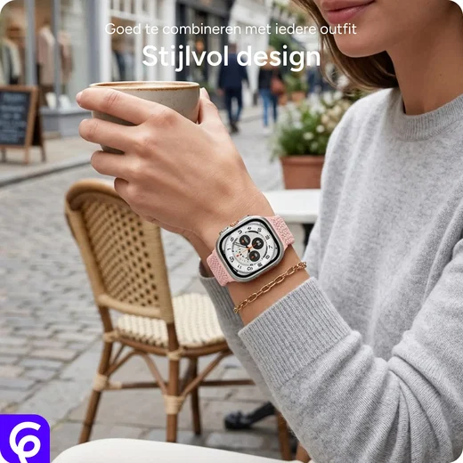 SBG Gevlochten Nylon - Samsung Galaxy Watch Ultra / 2 Bandje - Sterrenlicht afbeelding 4
