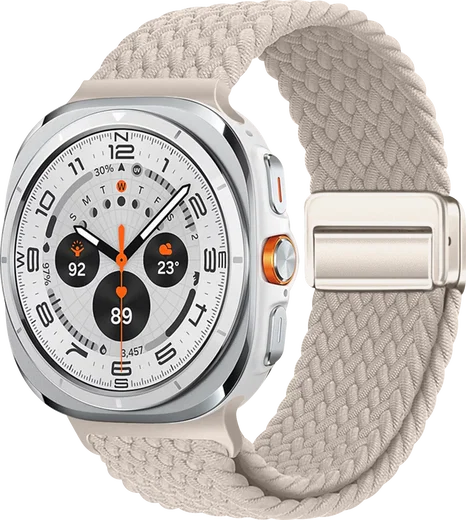 SBG Gevlochten Nylon - Samsung Galaxy Watch Ultra / 2 Bandje - Sterrenlicht afbeelding 1