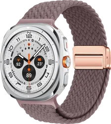 SBG Gevlochten Nylon - Samsung Galaxy Watch Ultra / 2 Bandje - Smokey Purple afbeelding