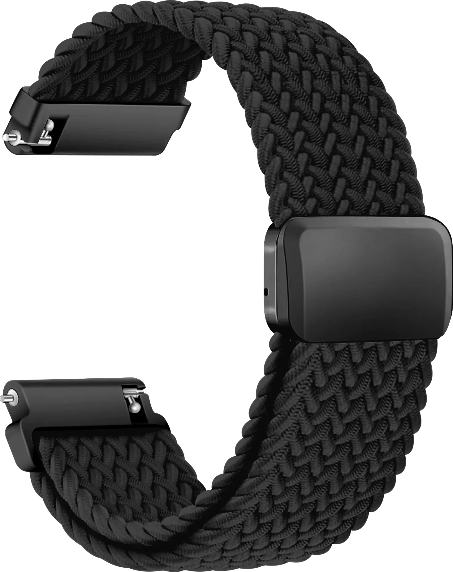 SBG Universeel Smartwatch Bandje - Gevlochten Nylon - 20MM - Zwart afbeelding 9