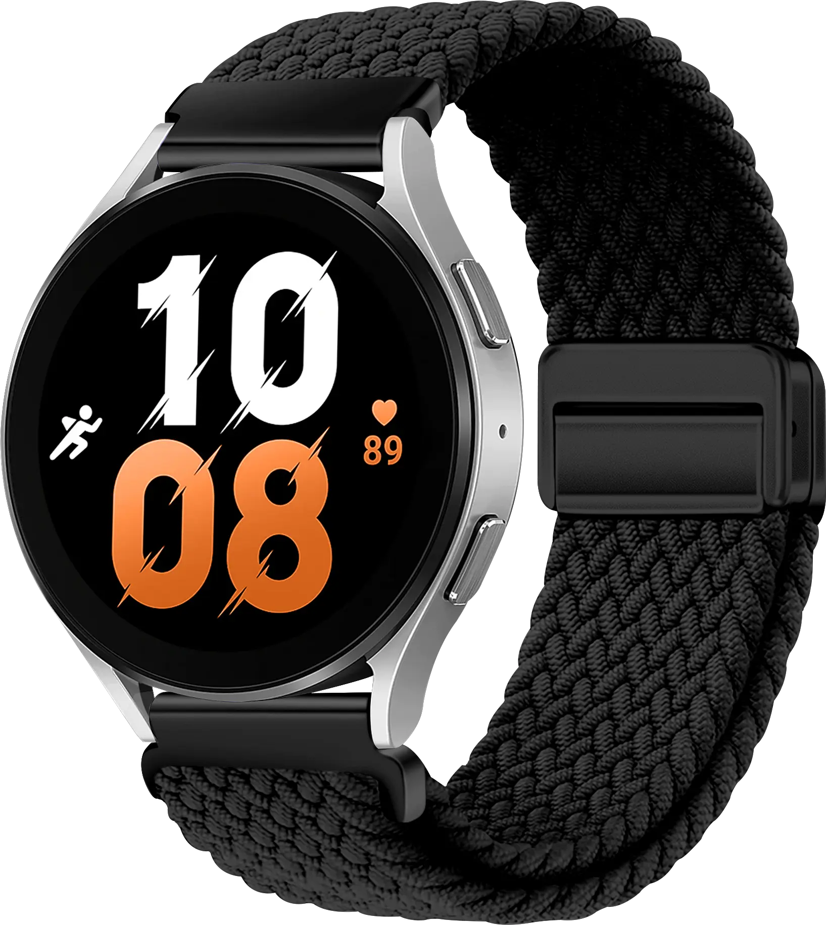 SBG Universeel Smartwatch Bandje - Gevlochten Nylon - 20MM - Zwart afbeelding 1
