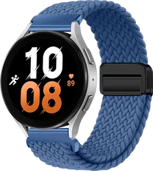 SBG Universeel Smartwatch Bandje - Gevlochten Nylon - 20MM - Blauw afbeelding