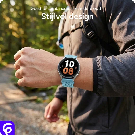 SBG Universeel Smartwatch Bandje - Gevlochten Nylon - 20MM - Sterrenlicht afbeelding 4