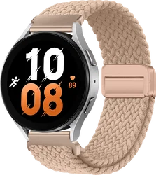 SBG Universeel Smartwatch Bandje - Gevlochten Nylon - 20MM - Khaki afbeelding