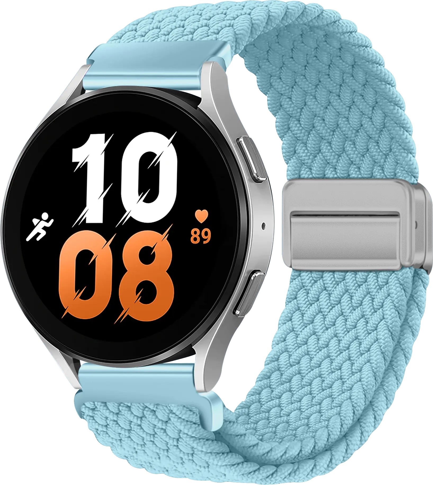 SBG Universeel Smartwatch Bandje - Gevlochten Nylon - 20MM - Mint afbeelding 1