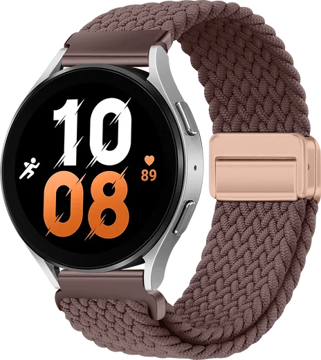 SBG Universeel Smartwatch Bandje - Gevlochten Nylon - 20MM - Smokey Purple afbeelding 1