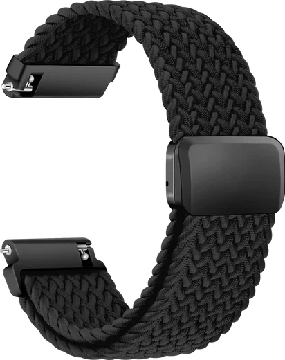 SBG Universeel Smartwatch Bandje - Gevlochten Nylon - 22MM - Zwart afbeelding 9