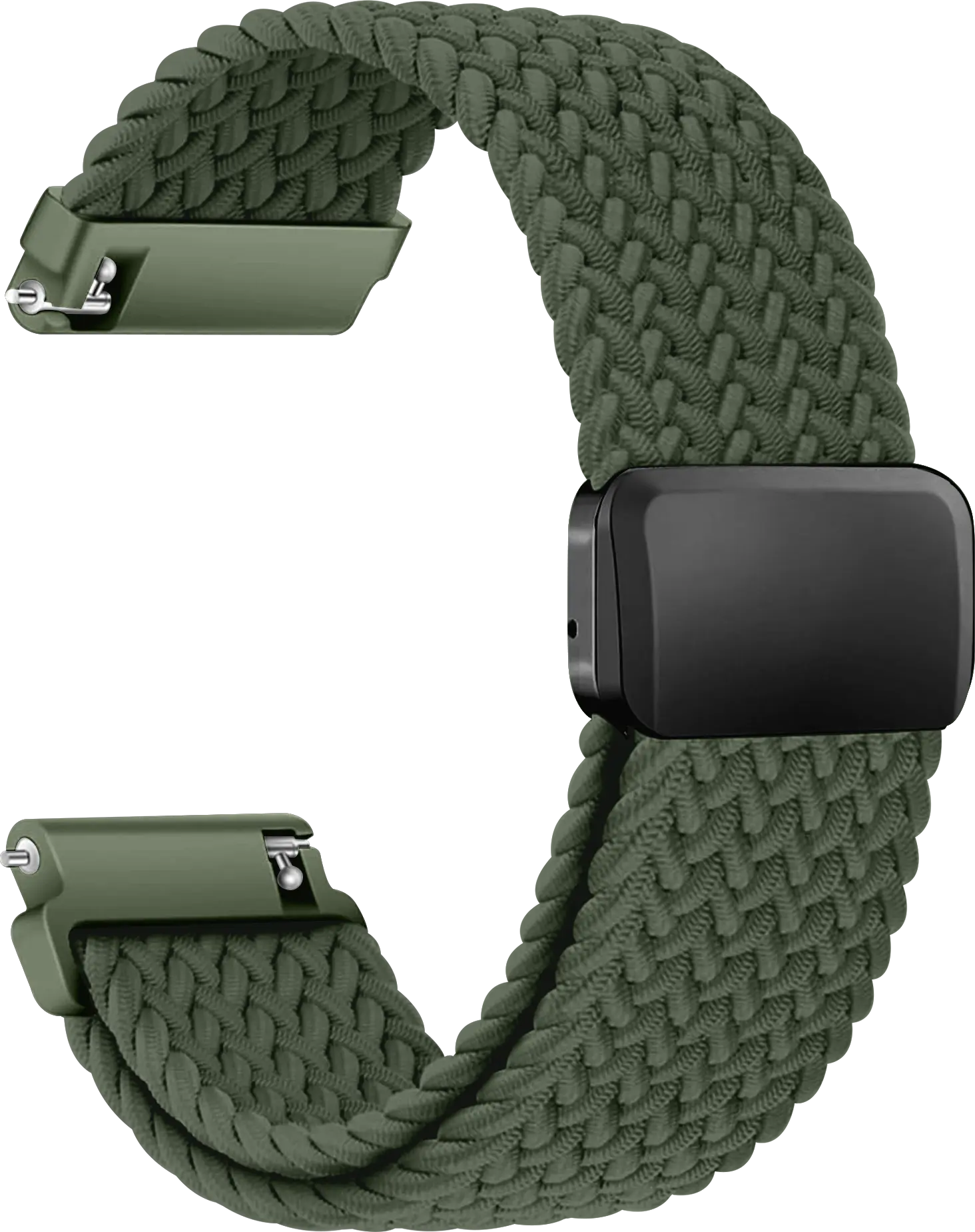 SBG Universeel Smartwatch Bandje - Gevlochten Nylon - 22MM - Groen afbeelding 9