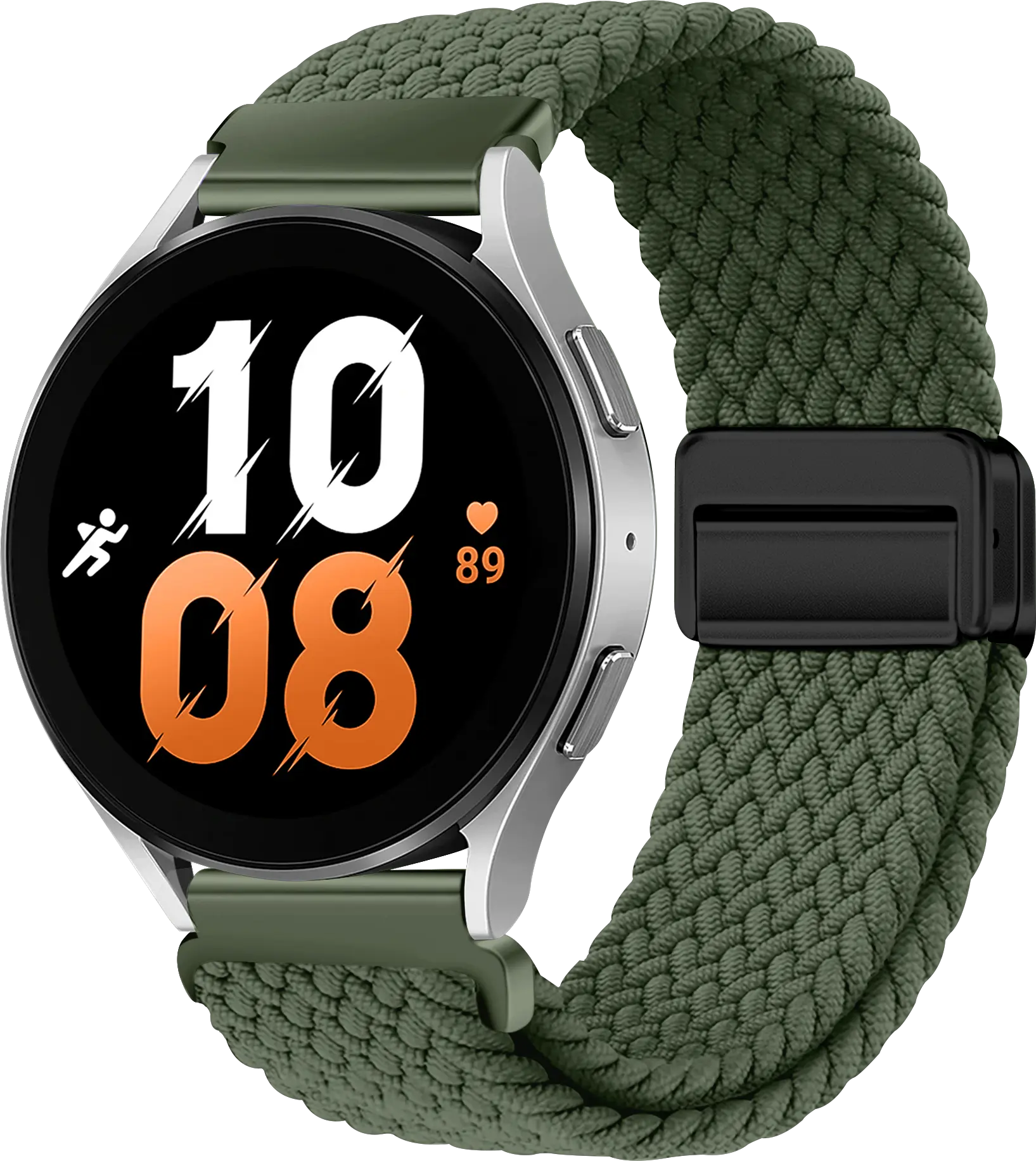 SBG Universeel Smartwatch Bandje - Gevlochten Nylon - 22MM - Groen afbeelding 1