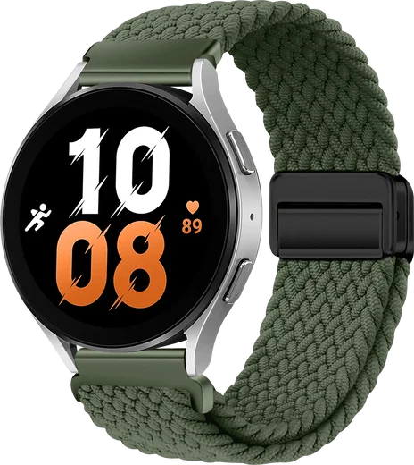 SBG Universeel Smartwatch Bandje - Gevlochten Nylon - 22MM - Groen afbeelding 1