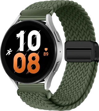 SBG Universeel Smartwatch Bandje - Gevlochten Nylon - 22MM - Groen