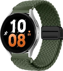 SBG Universeel Smartwatch Bandje - Gevlochten Nylon - 22MM - Groen afbeelding