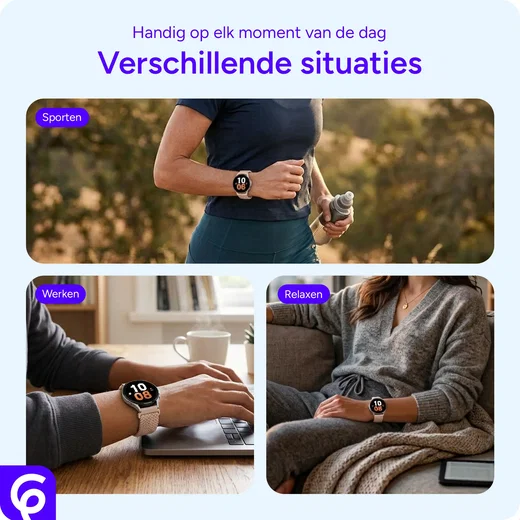 SBG Universeel Smartwatch Bandje - Gevlochten Nylon - 22MM - Khaki afbeelding 6