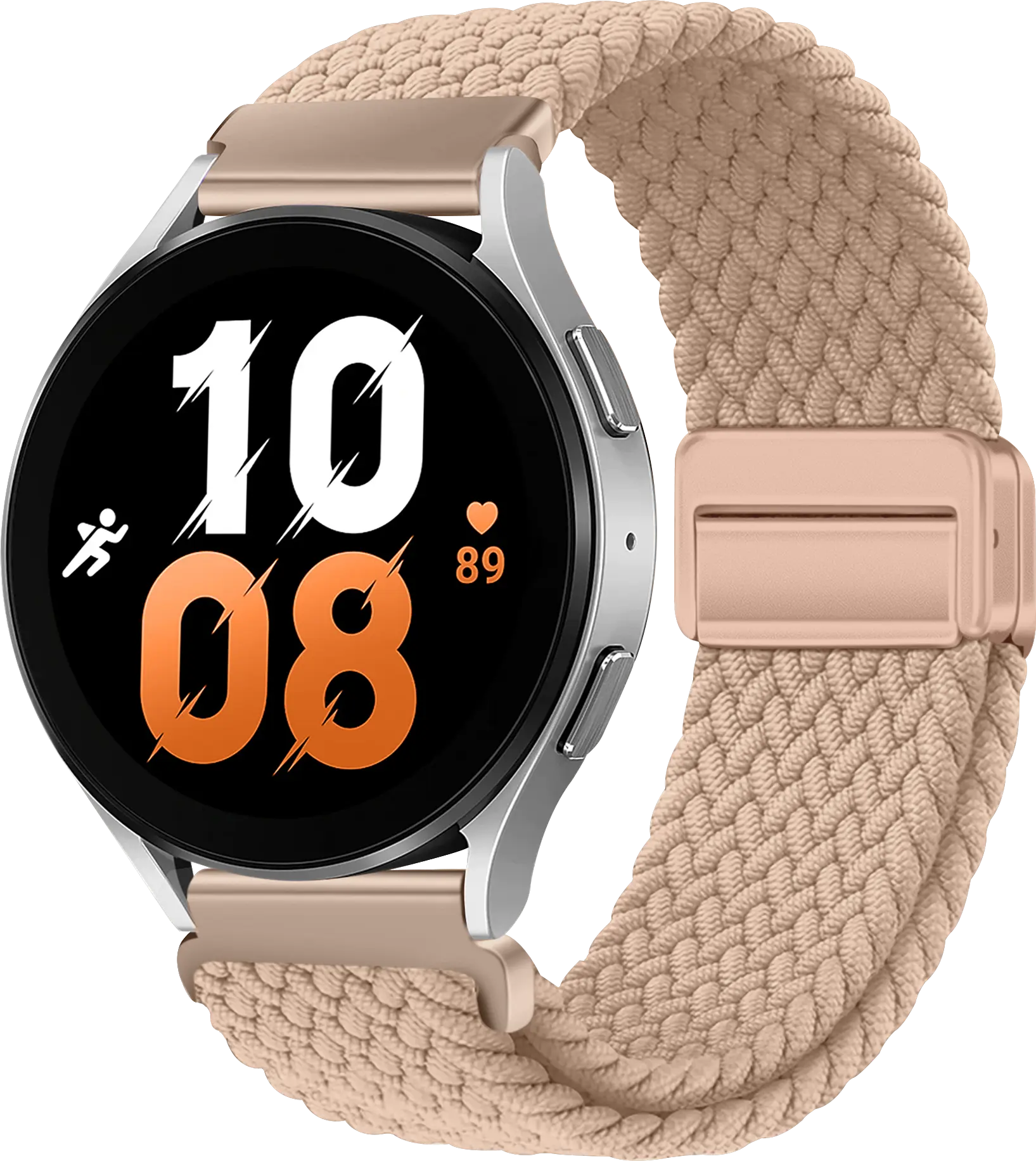 SBG Universeel Smartwatch Bandje - Gevlochten Nylon - 22MM - Khaki afbeelding 1