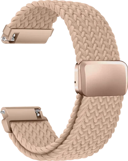 SBG Universeel Smartwatch Bandje - Gevlochten Nylon - 22MM - Khaki afbeelding 9