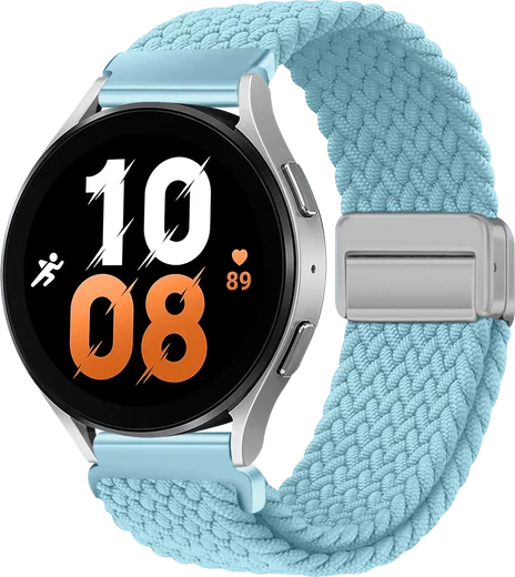SBG Universeel Smartwatch Bandje - Gevlochten Nylon - 22MM - Mint afbeelding 1